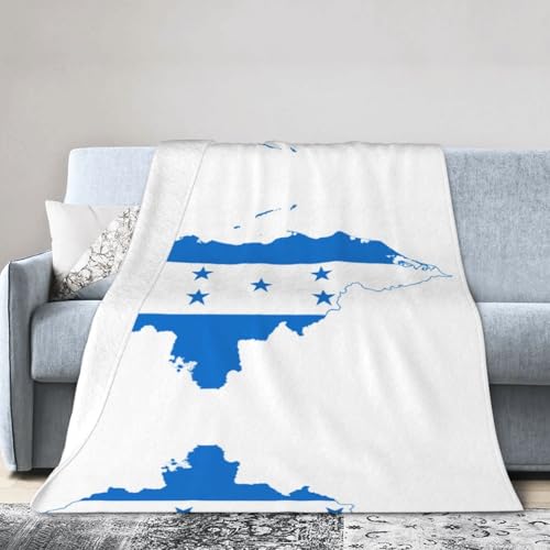 Manta de franela ultrasuave de varios tamaños con la bandera de Honduras (vertical) para aire acondicionado, adecuada para cama y sofá