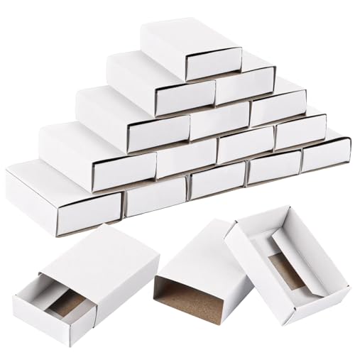 WOPPLXY 200 Stück Streichholzschachteln Blanko 5x3 5x1 5cm Streichholzschachteln Leer Weiß Streichholzschachteln Blanko Klein für DIY Handwerk und Verpackung Geschenke (Selbstmontage Erforderlich)