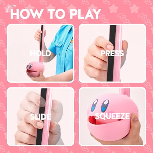 Image of Otamatone Deluxe Kirby Japanese Electronic Synthesizer Musical Instrument | Portable Digital Synthesizer from Japan by Maywa Denki with 3.5mm Aux Jack & Strap, Unique Gift for Teens & Adults