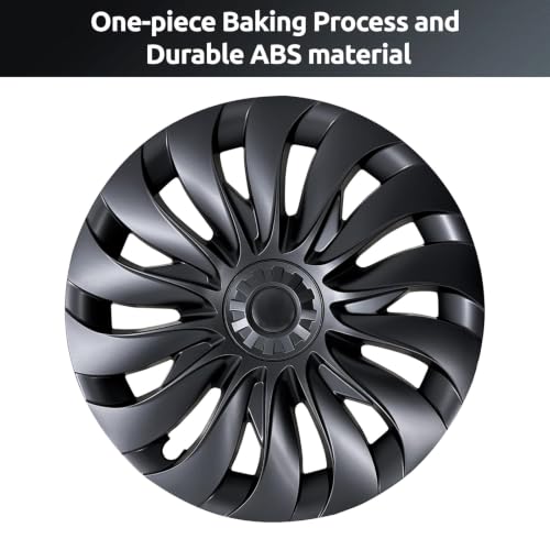 Wheel Covers for Tesla 2020-2024 Model Y Gemini 19" Apollo Wheels with Center Caps, 19 inch Wheel Covers Hubcap for Tesla 2020-2024 Model Y Accessories Matte Black 4PCS by TNIRV - Used condition - Image 6