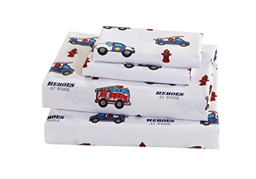 image for Fancy Linen LLC INC Fancy Linen Boys Comforter Set Police Car Fire Tru