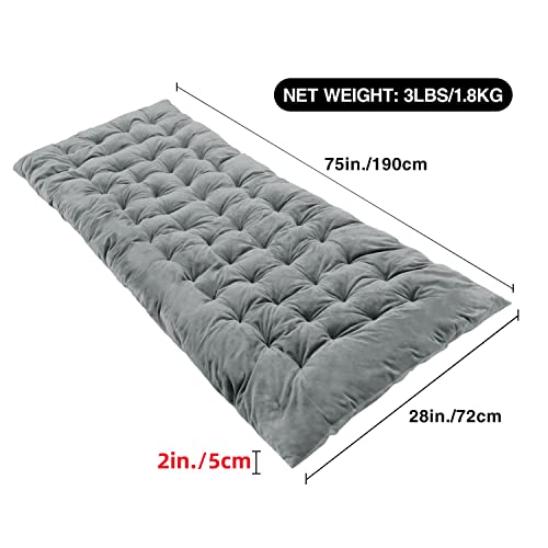 Stonehomy 1 Pack Sleeping Camping Cot Pads Mattress For Adults, 2 Inches Thicker Comfortable Cotton Sleeping Cot Pad, Xl Wide Cot Pads With Waterproof Bottom, Gray #TOP1