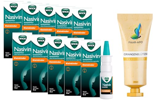 Nasivin Nasenspray Kleinkinder Sparpack 10 X10 ml inkl. einer hochwertigen Handcreme Marke Faar-Apo Nasivin Nasenspray Kleinkinder Sparpack 10 X10 ml inkl. einer hochwertigen Handcreme Marke Faar-Apo