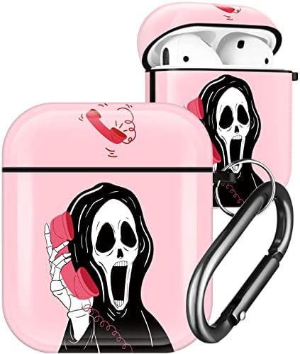 Ulirath Ghost Case for AirPod 2/1 Skull Funny Fun Design Unique Scary Cute for AirPods Air Pods 1st/2nd Theme Skeleton Cover Cases Skin for Boys Girls Kids