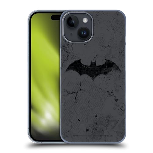 Head Case Designs sous Licence Officielle Batman DC Comics Logo en détresse Hush Coque Dure pour l'arrière Compatible avec Apple iPhone 15