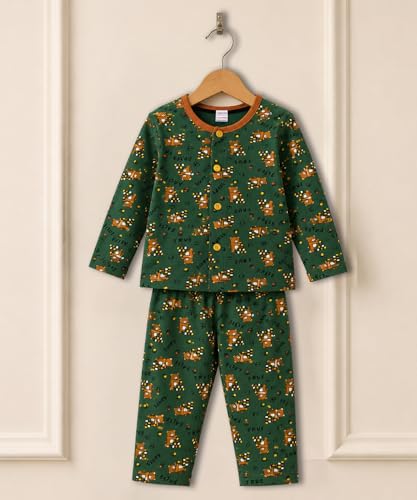 Image of 3BROS BodySuit /Dress for Boys /Girls Full Pajama & Casual Full Sleeves Night Suit Top Combo Kids Set