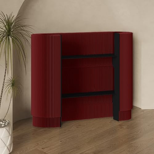 Portable Reception Desk Curved Display Counter for Craft Exhibitions Small Space Showcase Ideal for Bars Shops Hotels and Lobbies.
