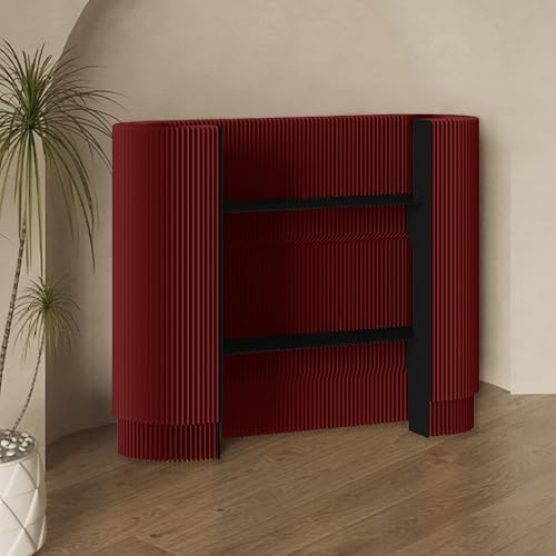 Portable Reception Desk Curved Display Counter for Craft Exhibitions Small Space Showcase Ideal for Bars Shops Hotels and Lobbies.