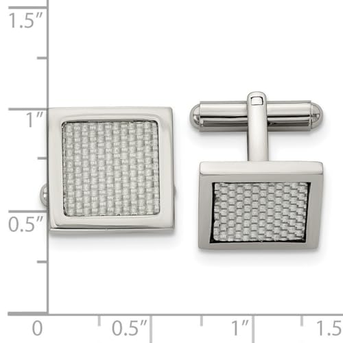 Gemelos de acero inoxidable con fibra de carbono gris 16 mm miniatura 2