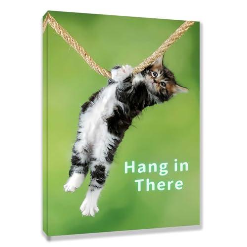 PQFNJEY Hang In There Cat Poster for wall Art-Canvas Prints for Home Decor