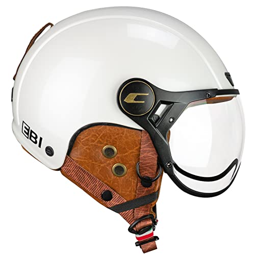 Prodotto con visiera sagomata caratterizzata da una guarnizione perimetrale in gomma è fissata ai supporti laterali con rivetti a vista.