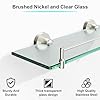 KOCOK Estante de vidrio para baño con toallero, estante de vidrio flotante con toallero, estante de baño de vidrio templado de acero inoxidable con soporte para toallas, accesorios modernos
