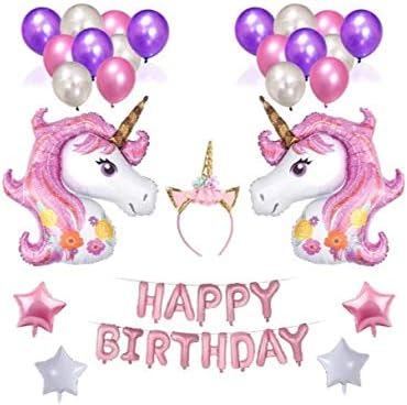 39pcs/Set Unicorn Balloon Party Supplies banner Paper Tassel Garland For Birthday Party Decorations Air Ball Unicorn Party Favors Baby Shower