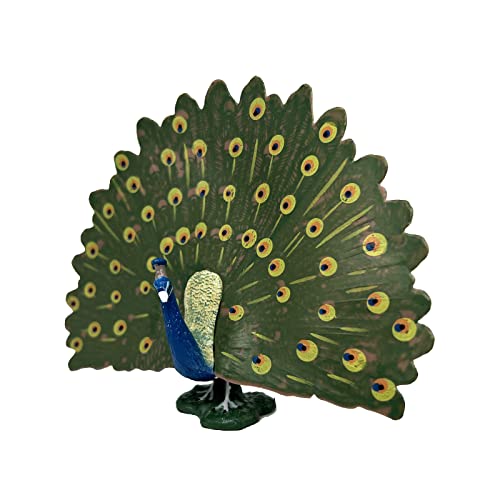 Gemini&Genius Peacock Animal Action Figure Toys, Wild Life Zoo Animal Figurines African Jungle Animal Playset Gift For Kids Educational, Cake Toppers, Party Supplies, Animal Toy Set, Ages 3+ #TOP1