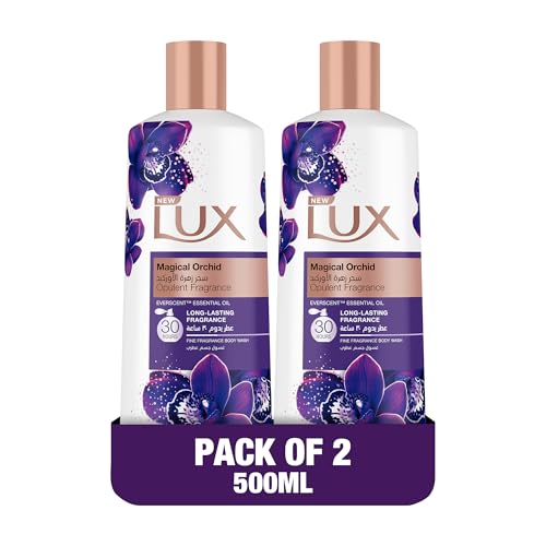 LUX Opulent Fragrance Body Wash NEW Magical Orchid 30H Long-Lasting Scent with Everscent Essential Oil 500ml x 2