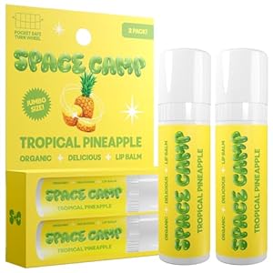 Space Camp Jumbo Lip Balm – Tropical Pineapple Organic Flavored Balm (2 Pack)