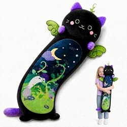 Mewaii Body Pillow Long cat Plush 35 in, Extra Filling Soft Cute | Ultra-Soft Stretch Fabric, Huggable Cat Plush, For Bedtime, Sofa Back Cushion, Cute Kawaii Cat Design, Gift for Kids & Girls