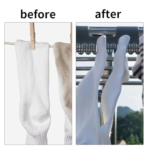 Lonwiner 2 Stück Socken Aufhänger Für Wäscheständer, Bequemer Sockenclip für Trocknen Hochfester Bequemer Sockenclip für Balkon