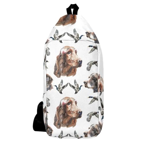 Sac à dos à bandoulière imprimé Setter et Braque sac de voyage multicolore 16cm