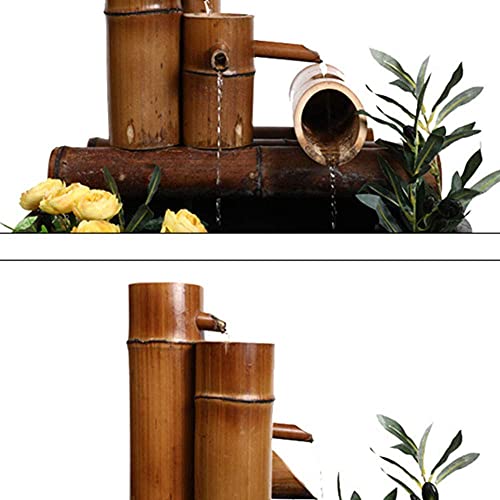 Bomba de fuente de baño de pájaros de bambú ideal para decoración de jardín 5