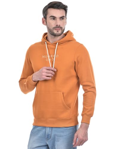 Image of Numero Uno Mens Blue Typographic Round Neck Brushed Fleece Sweatshirt