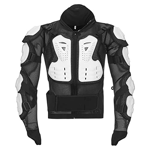DZQUY Chaqueta protectora para moto con protección de espalda antigolpes para hombres y mujeres, para MTB patinaje en bicicleta, esquí, color blanco, XXL