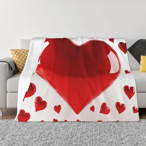 Couverture pour canapé motif cœur d'amour 203x152 cm en microfibre - 2
