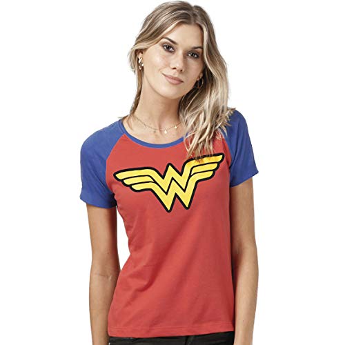 Camiseta Raglan Feminina Wonder Woman Logo