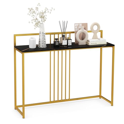 Mesa consola de recibidor estrecha de 120x32x88 cm para decorar el pasillo del hogar