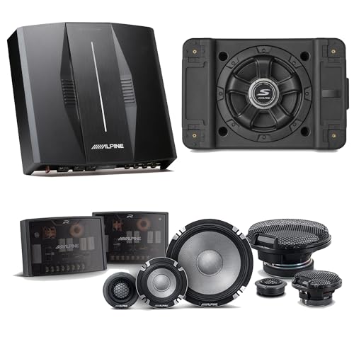 Alpine PXE-C80-88 OPTIM8 8-Channel Hi-Res Digital Sound Processor Amplifier w/SS-SB10 Subwoofer, R2-S653 Bundle