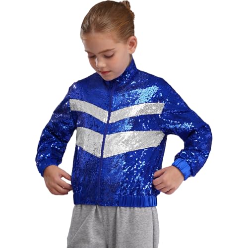 YiZYiF Girls' Birthday Clothes Hip-hop Jazz Street Dance Jacket Sparkly Bomber Coats Outerwear3