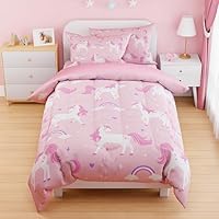 SANDJEST Unicorn Duvet Cover Sets Twin Size for Kids Girls, Include 1 Polyester Comforter Cover 68x86 Inches and 1 Pillowcase 20x26 Inches, Comforter Not Included, Gift for Christmas Birthday