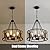 sheinhot Modern Farmhouse Chandelier, 4 Lights Drum Chandeliers Rattan Chandelier for Dinning Room Kitchen Island