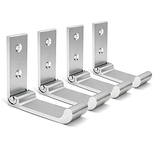 ♔Materiale Durevole♔: Ganci parete pieghevoli parete è realizzata in lega di alluminio spaziale, la superficie è smerigliata, forte, resistente alla corrosione, non arrugginita e molto confortevole al tatto.