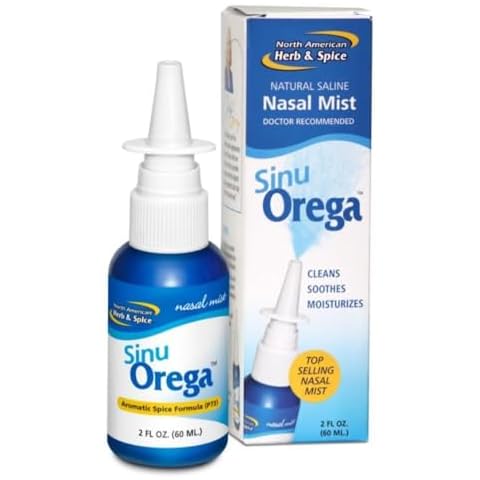 NORTH AMERICAN HERB & SPICE SinuOrega - 2 fl. oz. - All-Natural Nasal Spray - Oregano Oil & Sage to Support Healthy Sinus Response - Non-GMO, Alcohol Free, No Chemical or Synthetic Additives Cover