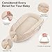 Baby Lounger - Infant Lounger Pillow for Newborn 0-24 Months, Soft, Breathable & Portable Baby Lounger Pillow for Boys & Girls, Cozy Baby Floor Seat for Home & Travel (Beige)
