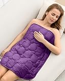 Weighted Lap Blanket Pad 7lbs for Adults, Cozy Luxury Crystal Velvet Small Weighted Blankets 29'' x 24'' All Season for Travel, Relaxation, Sleeping, Weighted Lap Pad, Purple(60cm x 73 cm, 3.2 kg)