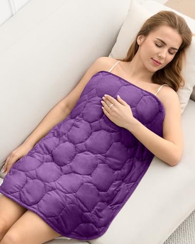 Image of Cottonblue Weighted Lap Blanket Pad 5 lbs 29 inch x 33 inch, Cozy Luxury Crystal Velvet Weighted Blanket for Adults Teens, Small Weighted Blanket Throw All Season for Travel Relaxation Sleeping, Purple