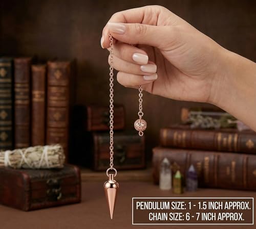 Image of Long Cone Copper Pendulum for Reiki Healing, Dowsing & Chakra Balancing - Divination & Meditation Tool for Energy Cleansing & Spiritual Wellness