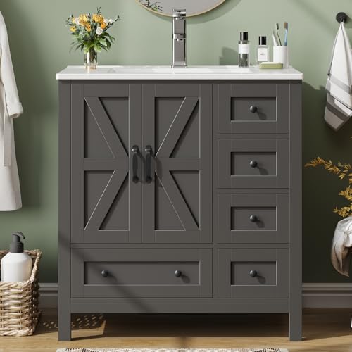 Vabches Bathroom Vanity with Sink Combo, Freestanding Vanity Cabinet with