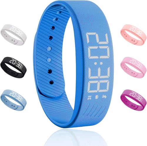 XIBDGNTNE Väckarklocka, tyst vibration väckningsarmband, lämplig för djupt sovande och vanasbrytare, professionellt väckningsarmband för män och kvinnor, tvättbart