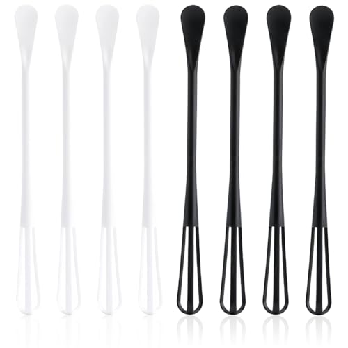 8 PCS Multifunctional Mini Whisk Mini Spoon Small Whisks 2 in 1 Whisk Utensil Mini Sugar Spoon Whisks Set Non Scratch Coated Kitchen Tools for Cooking Blending, Baking, Beating