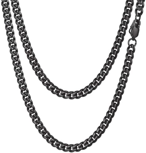 PROSTEEL 316L Stainless Steel Figaro Cuban Chain Necklace for Men...