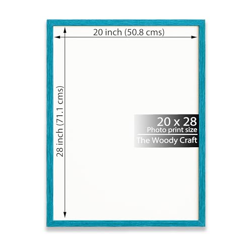 Image of 20x28 Photo Frame | Blue Frames For Wall | Vintage Wall Frame | Wooden Photo Frame To Elevate Decor | Minimalist Big Photo Frames For Wall | Ideal Wooden Engraved Frame