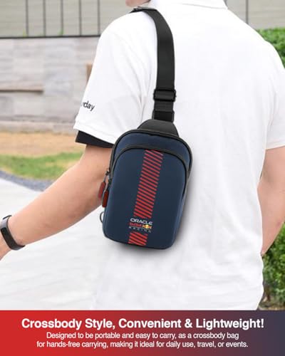 Image of CG MOBILE RedBull Racing Universal Phone Bag Official Licensed, Crossbody Nylon Phone Pouch with PowerBar, Impact-Resistant Protective Phone Holder for Men & Women - Navy