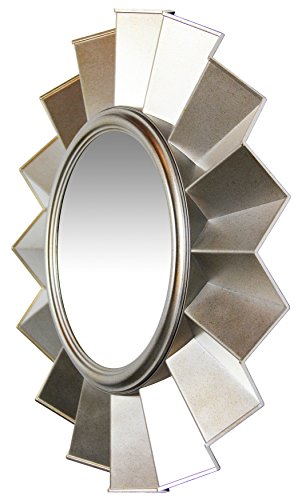 Infinity Instruments Brussels Resin Art Deco Frilled Silver Accent Wall Mirror 20.00 In. #TOP2
