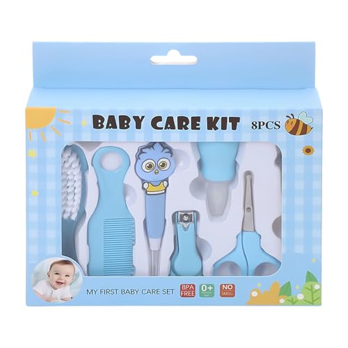 Kit Cuidado Salud Bebé - Con Cortaúñas e Higiene - Kit De Bebé De 8 Piezas Con Aspirador Nasal | Para Casa Baño Viaje Hospital Guardería Exterior Baño Hora De Dormir Para Niños Y