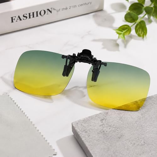 Image of Clip on Anti Blue Light Filter Glasses UV Blocking Anti Eye Strain Unisex (Night Driving Yellow A)