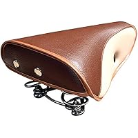 Selle Vélo Cuir Vintage TENTHOME - Siège Rétro à Ressorts Pour Homme Femme