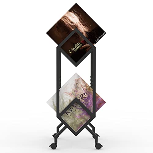 MOOMLIFE Étagère de rangement mobile pour disques vinyles – Support de rangement pour albums, magazines, livres et… - Les Beatles, Paul McCartney, John Lennon, RIngo Starr, George Harrison MOOMLIFE Étagère de rangement mobile pour disques vinyles - Support de rangement pour albums, magazines, livres et… – Image 3